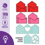 MOCKUP CAIXA ENVELOPE / CAIXA CARTA DIA DOS NAMORADOS (STUDIO E SVG)