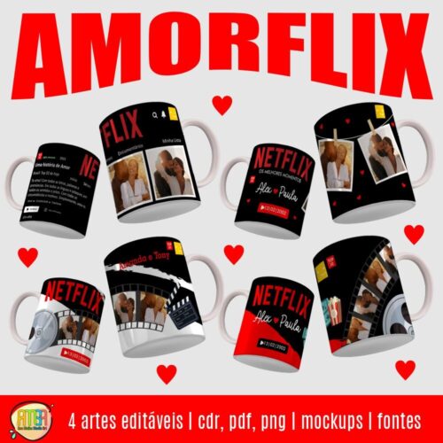 ESTAMPAS AMORFLIX NAMORADOS CANECAS