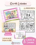 Cards para Colorir – Monstrinho Labubu