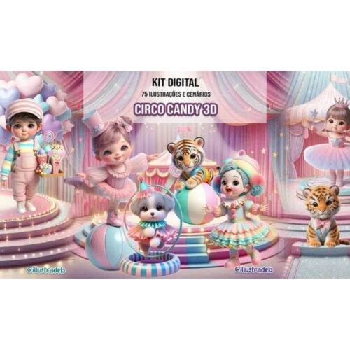 Kit Digital Circo Candy 3D