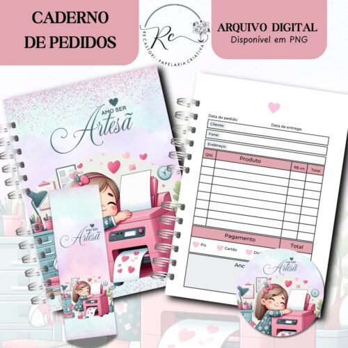 Kit Digital Caderno de Pedidos Artesã ( Amo ser Artesã )