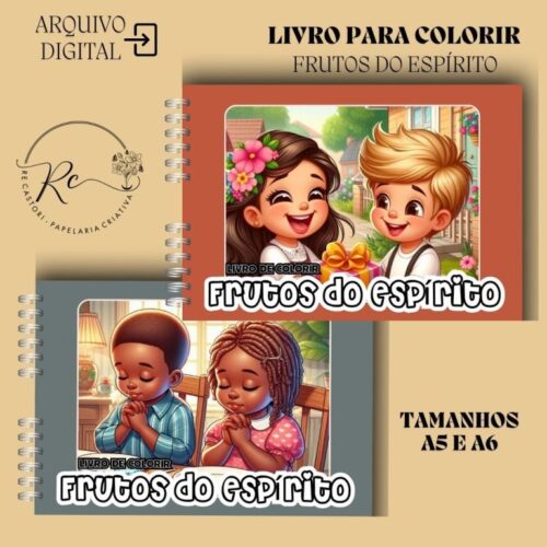 KIT DIGITAL LIVRO PARA COLORIR ( A5 E A6 ) – FRUTOS DO ESPÍRITO