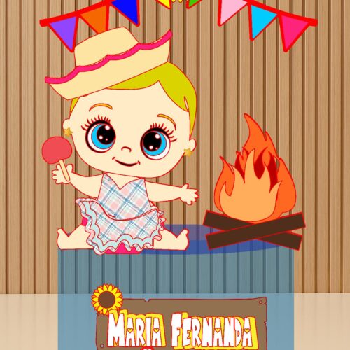 Topo de Bolo Festa Junina Bebê