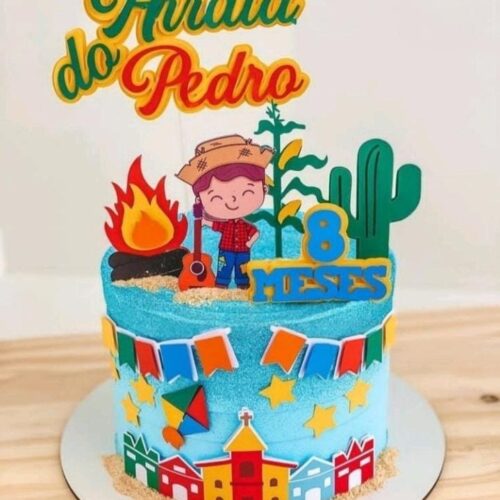 ARQUIVO DE CORTE TOPO DE BOLO Festa Junina Menino
