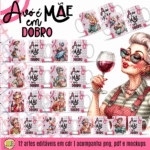 ESTAMPAS AVÓ É MÃE EM DOBRO CANECAS