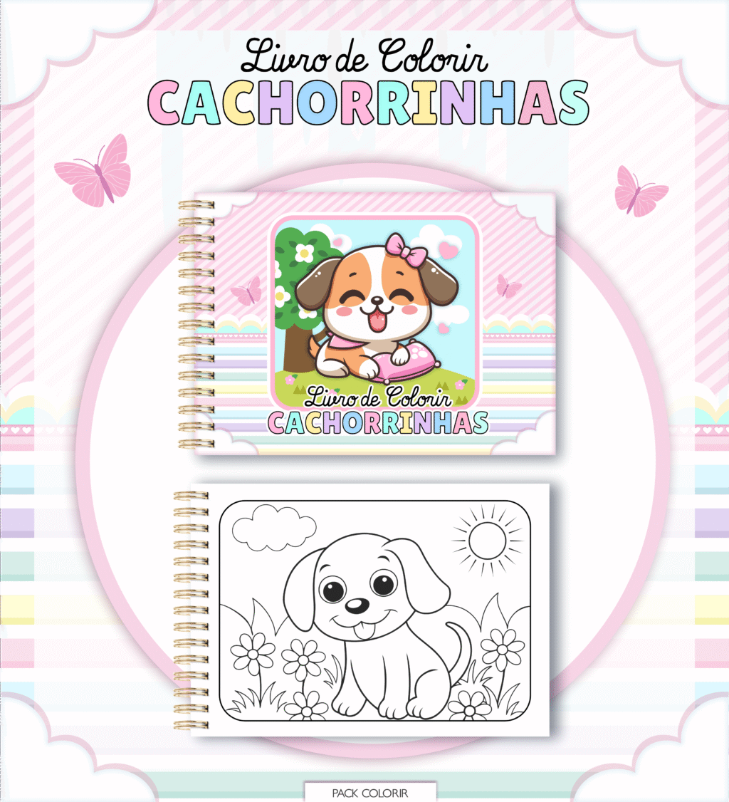 Livro de Colorir CACHORRINHAS - Imagem 1