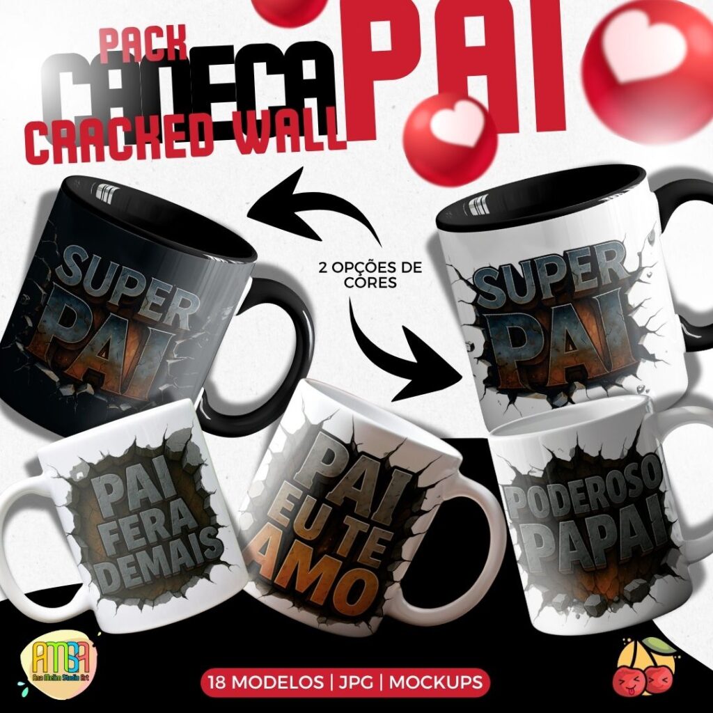 Arte Caneca Dia dos Pais Cracked Wall - Imagem 1