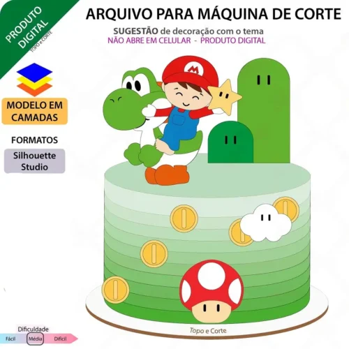 ARQUIVO DE CORTE TOPO DE BOLO Super Mario Baby