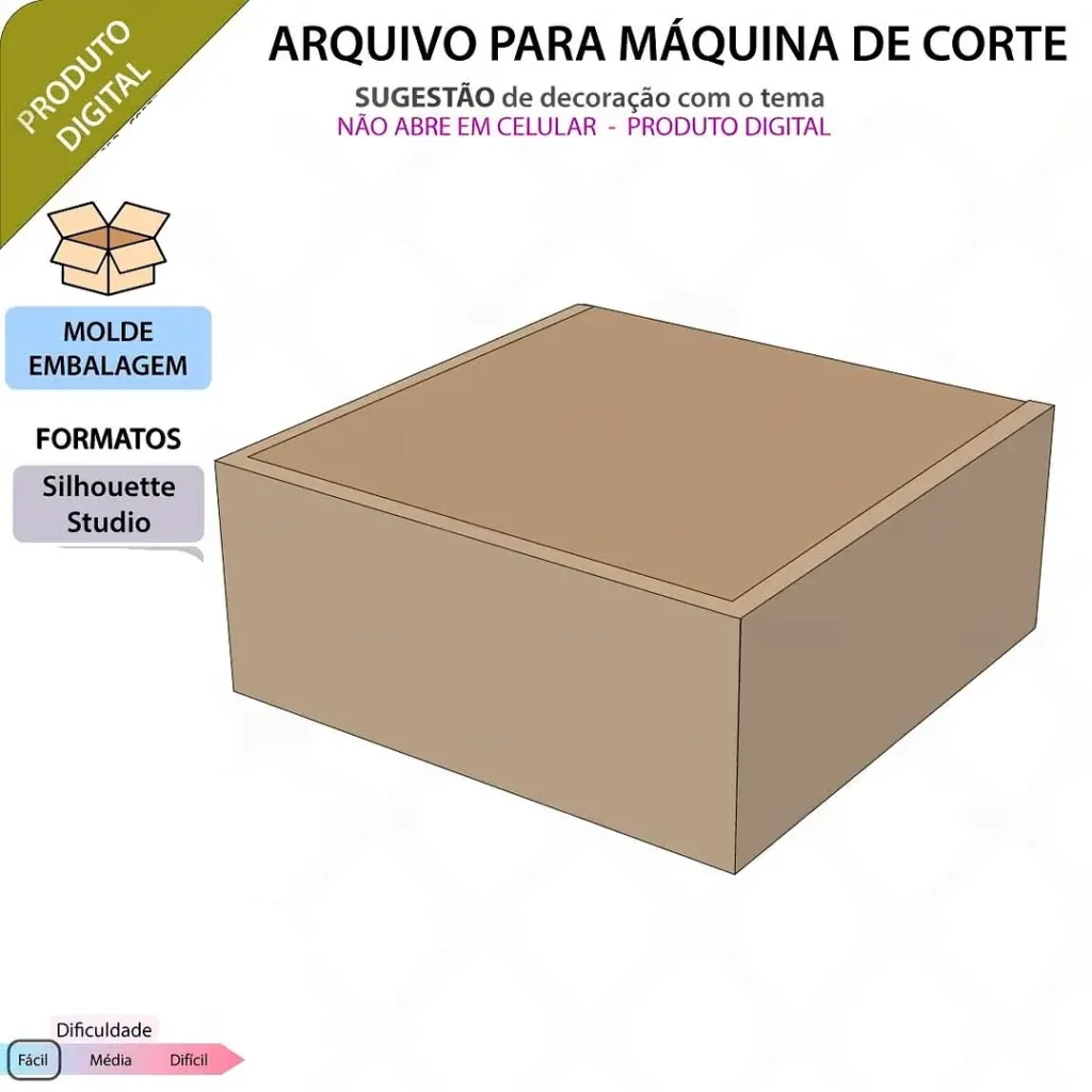 Arquivo de Corte Molde Caixa 3,9 x 9,2 - Imagem 1