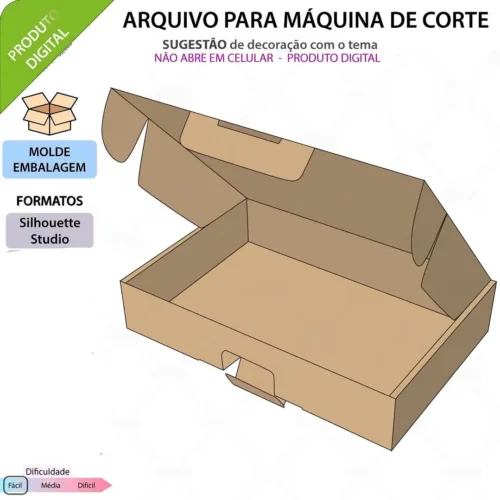 Arquivo de Corte Molde Caixa 9,7 x 14,4 x 30