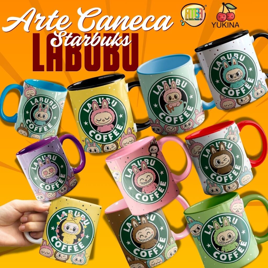 Arte Caneca Labubu Starbucks - Imagem 1
