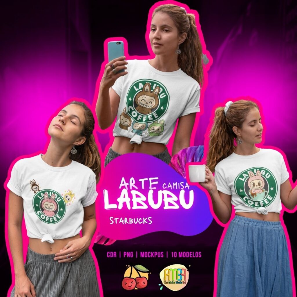 ESTAMPAS LABUBU STARBUCKS CAMISA - Imagem 1