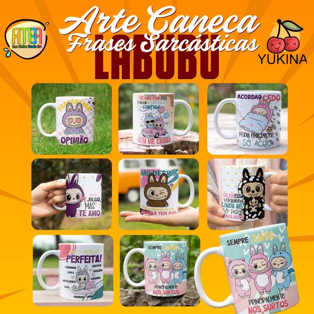 Arte Caneca LABUBU Frases Sarcásticas - Imagem 2