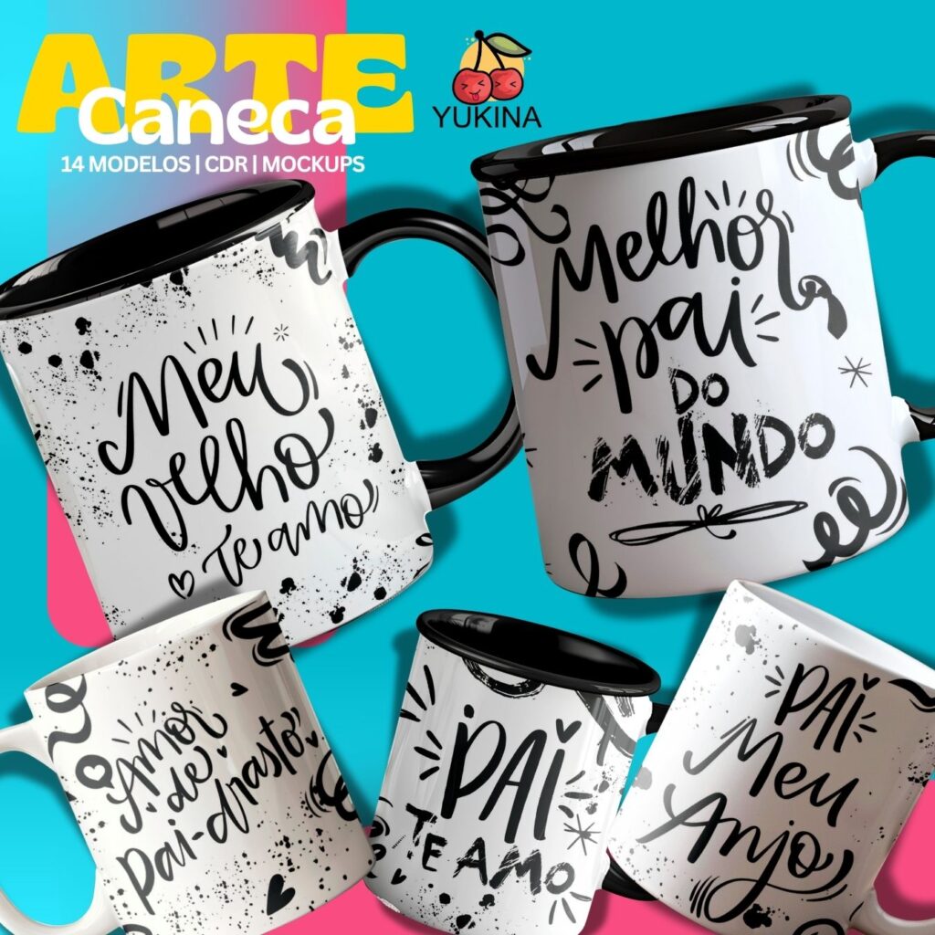 Arte Caneca Dia dos Pais Lettering - Imagem 1