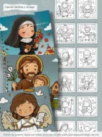 Arte pronta para imprimir Livro de Colorir: Colorindo Santinhos e Arcanjos - Imagem 2