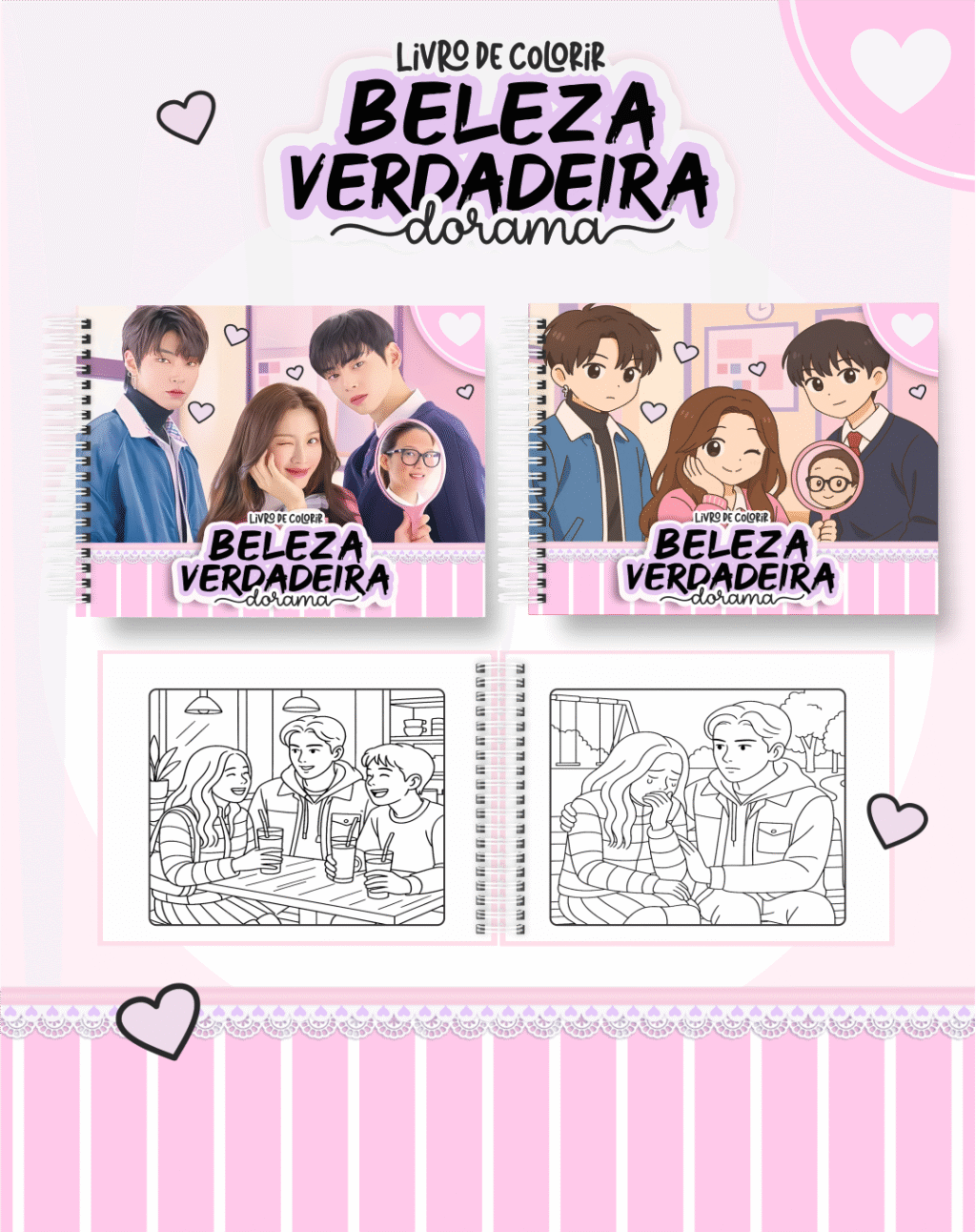 Livro de Colorir BELEZA VERDADEIRA - DORAMA - Imagem 1