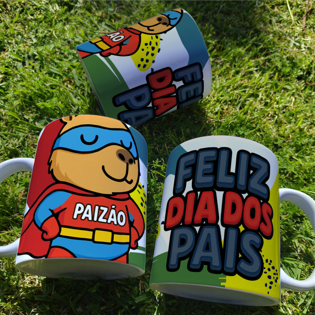 Arte Caneca Dia dos Pais Capivara - Imagem 3
