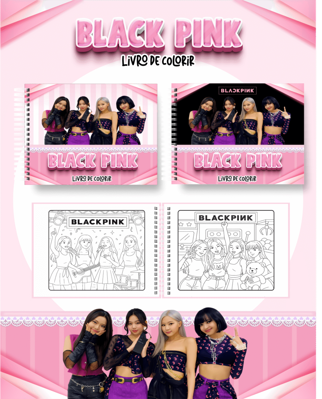Livro de Colorir BLACKPINK - Imagem 1