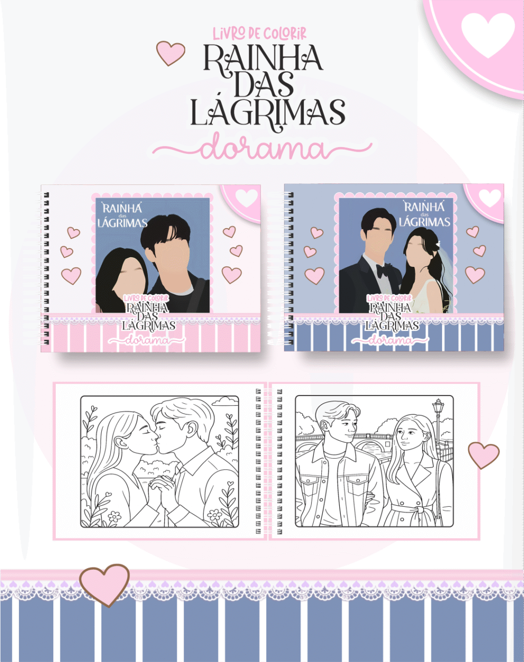 Livro de Colorir  RAINHA DAS LÁGRIMAS - DORAMAS - Imagem 1