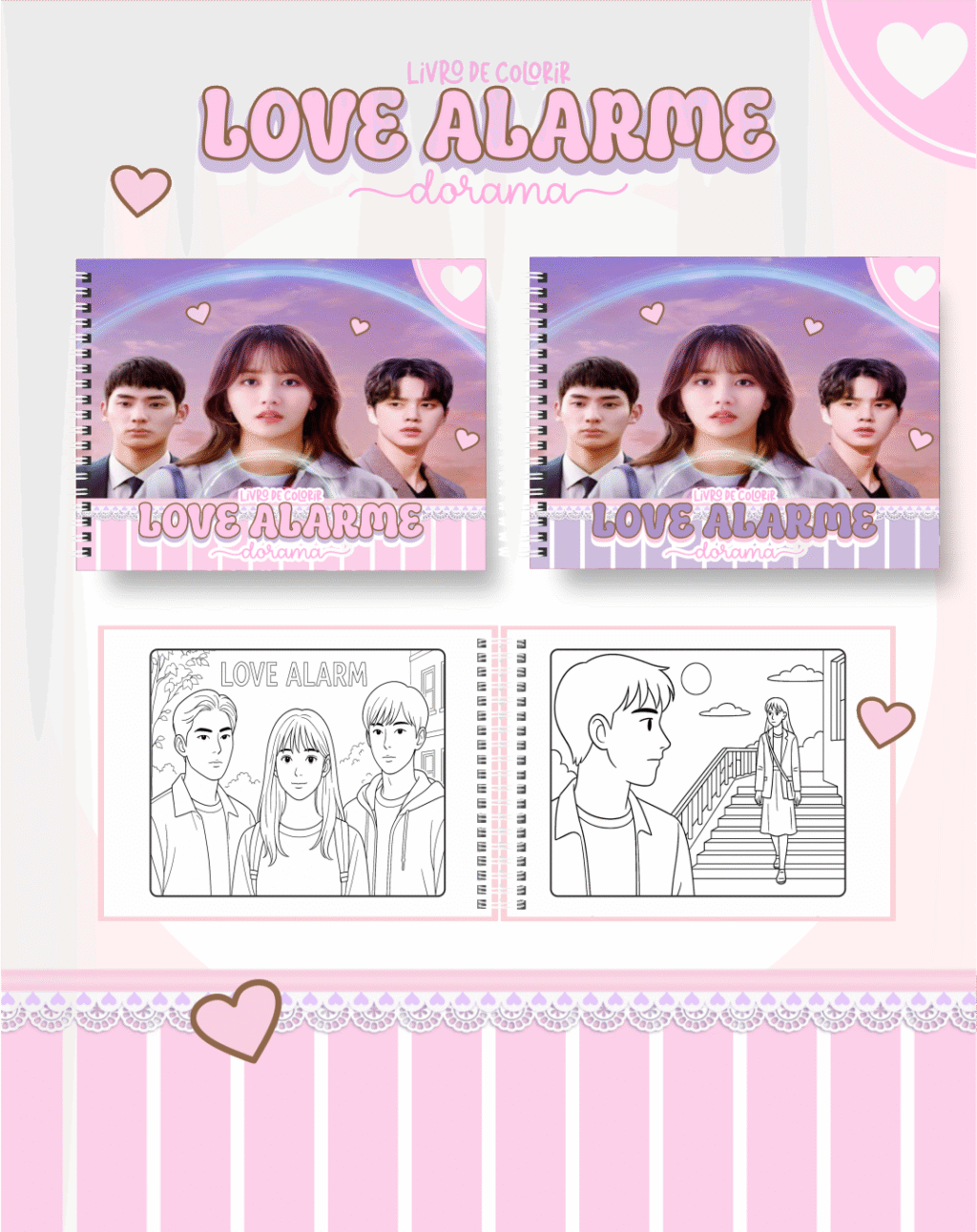 Livro de Colorir LOVE ALARME - DORAMAS - Imagem 1