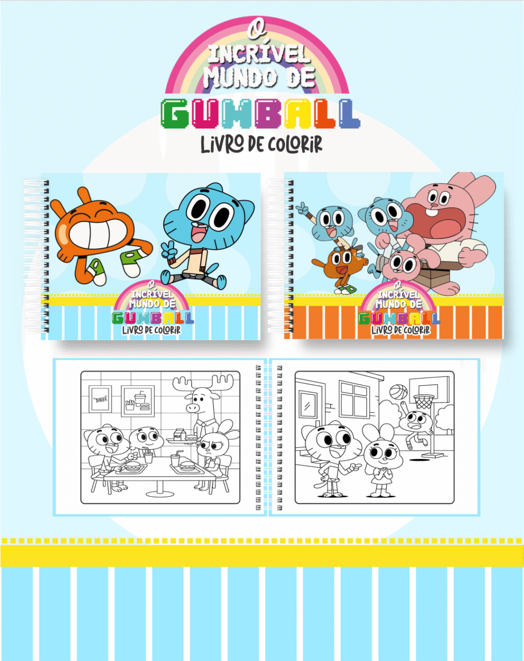 Livro de Colorir O INCRÍVEL MUNDO DE GUMBALL - Imagem 1