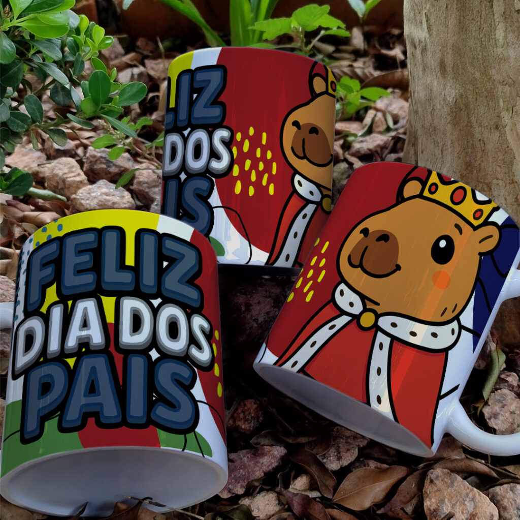 Arte Caneca Dia dos Pais Capivara - Imagem 5