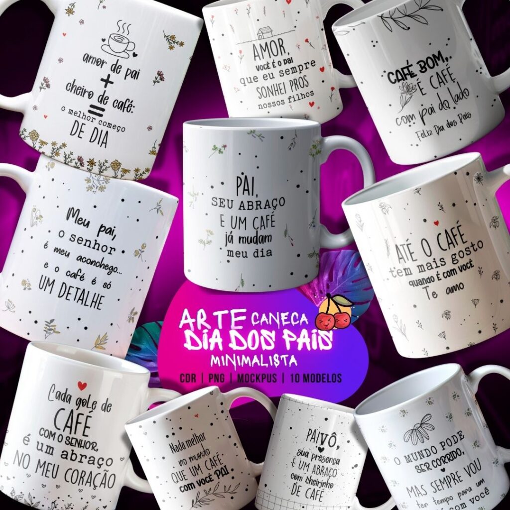 Arte Caneca Dia dos Pais Minimalista - Imagem 1