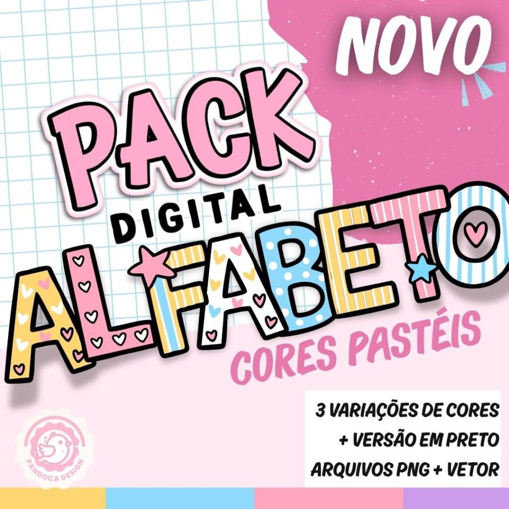 ALFABETO CORES PASTÉIS (MENINA) - Imagem 1