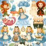 Kit Digital Alice no País das Maravilhas - Aquarela