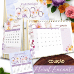 Arquivo Kit Calendários de Mesa 2026 A5 A6 e Calendário Marca Página Coleção Encanto