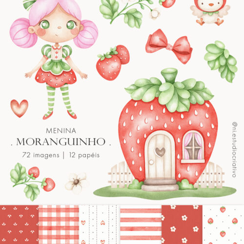 Kit Digital Menina Moranguinho