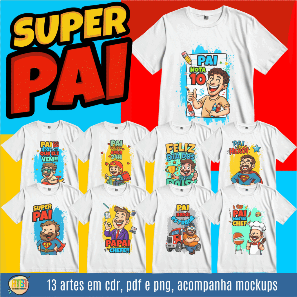 COMBO PAI CARTOON PARA SUBLIMAÇÃO - Imagem 10