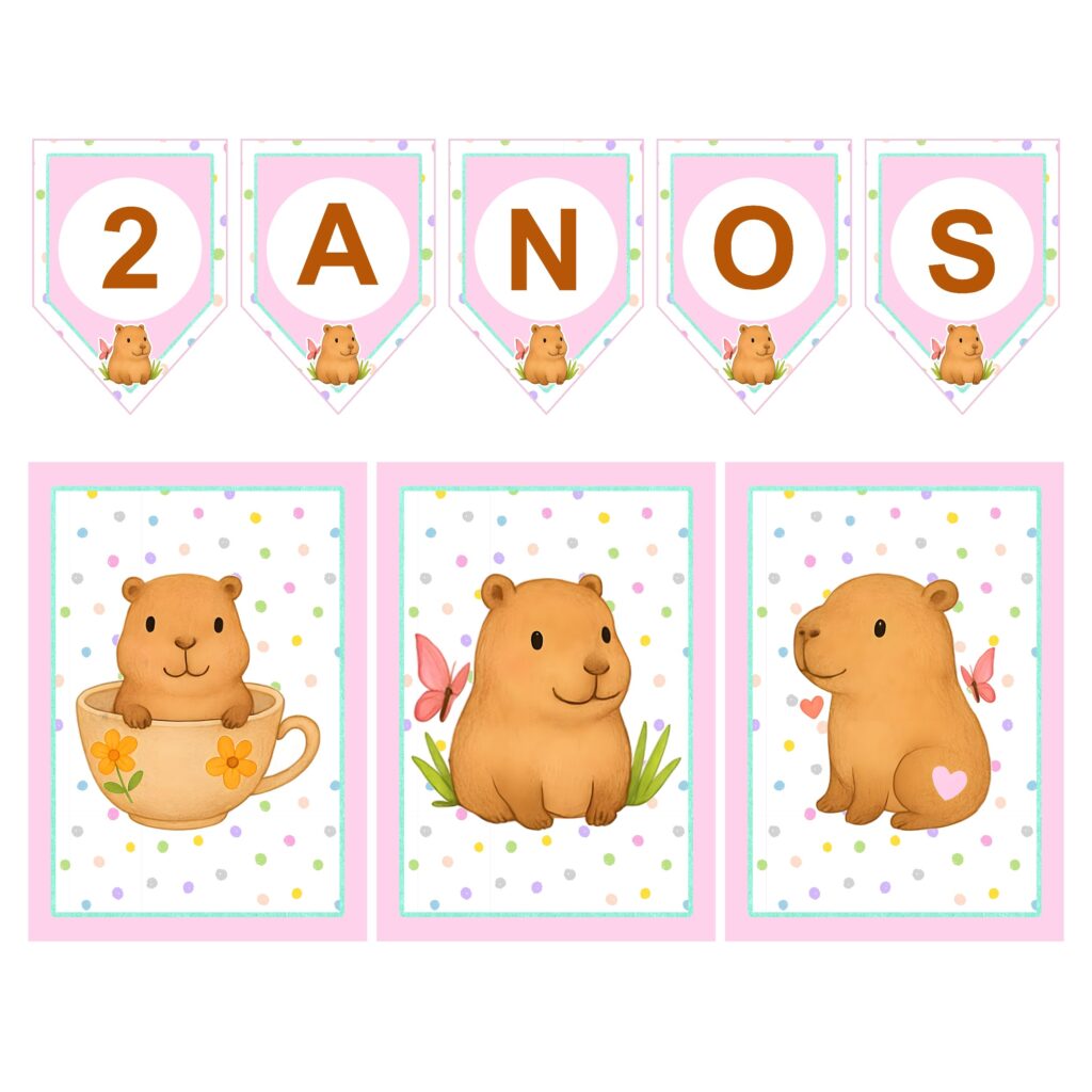 Kit Digital Poster e Bandeirola Capivara - Imagem 1