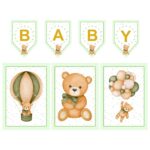 Kit Digital Poster e Bandeirola Chá de bebê Verde