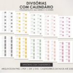DIVISÓRIAS COM ABAS E CALENDÁRIOS | ATÉ 2030