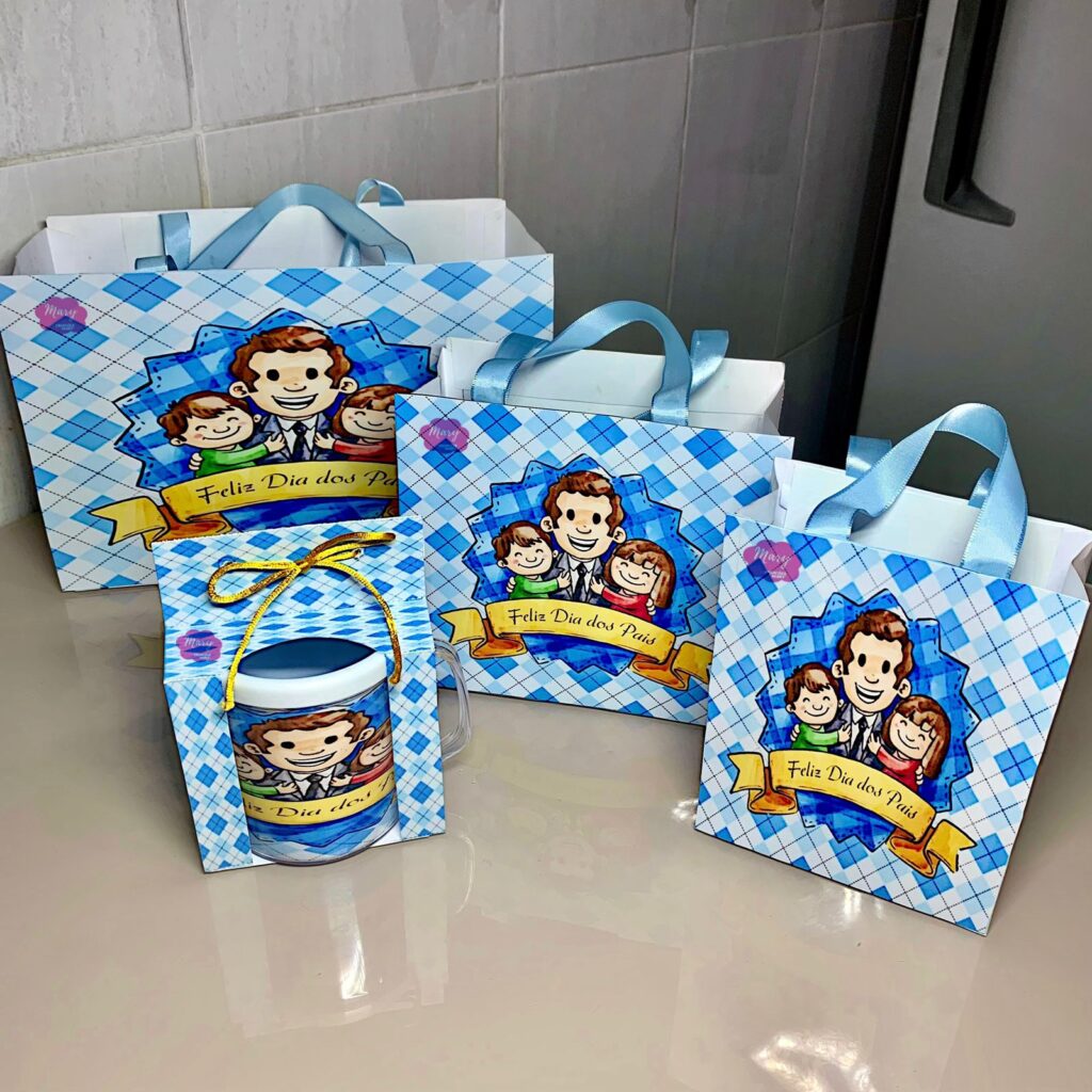Caixa Caneca + Sacolas P M G Dia dos Pais - Imagem 1