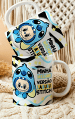 Arte Caneca Labubu Stitch e Angel - Imagem 2