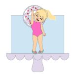ARQUIVO DE CORTE TOPO DE BOLO MENINA MODA VERAO