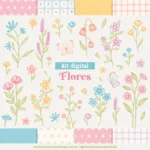 Kit Digital Flores – Cliparts em aquarela