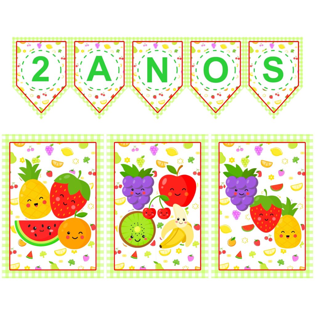 Kit Digital Poster e Bandeirola FRUTAS - Imagem 1