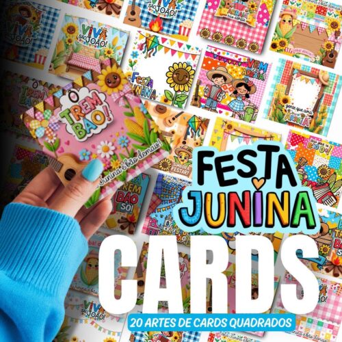 Artes Digitais: Cards Festa Junina Arraiá 2025