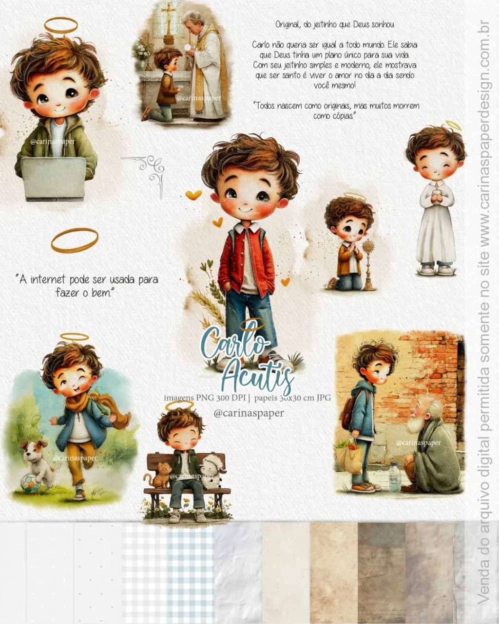 Kit Digital Ilustrações Carlo Acutis 2 - Imagem 1