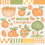 Kit Digital Laranjinha – Cliparts em aquarela
