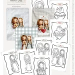 Kit Pronto para Imprimir: Cards A5 Sagrado Coração: Maria e Jesus