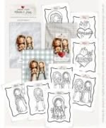 Kit Pronto para Imprimir: Cards A5 Sagrado Coração: Maria e Jesus