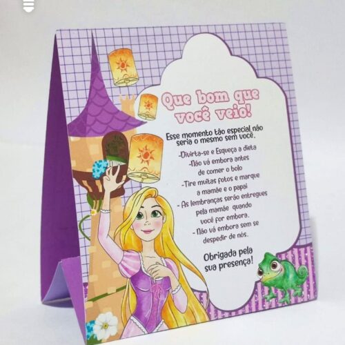 ARQUIVO DE CORTE PLACA DE MESA RAPUNZEL (STUDIO E PDF)