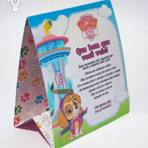 ARQUIVO DE CORTE PLACA DE MESA SKY PATRULHA CANINA (STUDIO E PDF)