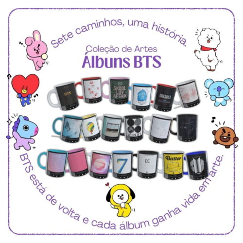 Arte de Caneca - Coleção Albúns Coreanos Bts (com Qr Code)