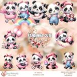 Kit Digital Pandinha Fofa - Aquarela
