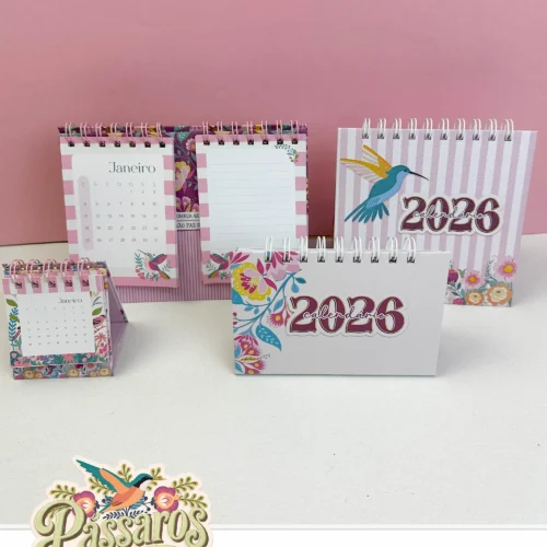 Pássaros - Calendários de Mesa 2026